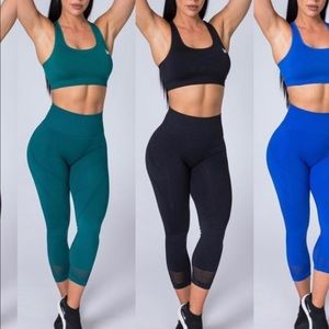 MUSCLE NATION V2 SEAMLESS HIGH WAIST 7/8 LEGGINGS CHARCOAL BLACK - XS